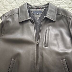 Tommy Hilfiger Black Leather Bomber Jacket
